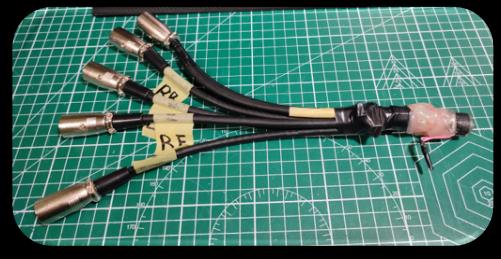 Completed 12-pin to 5×XLR splitter cable
